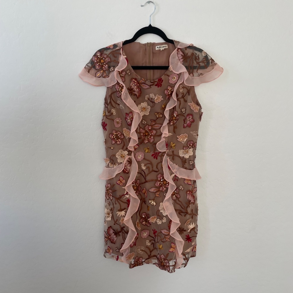 Botanic Butterflies Butterfly Bug Sequin Flutter Coquette Trendy Hip Mini Dress - Picture 11 of 13